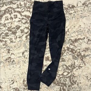 Womens Black Camouflage Lulu Lemon Leggings